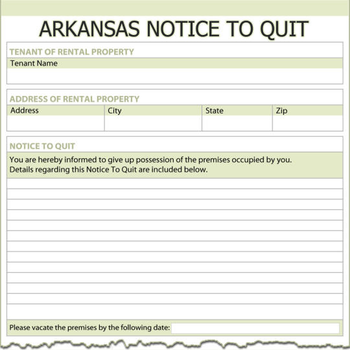 Arkansas Notice To Quit screenshot