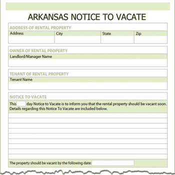 Arkansas Notice To Vacate screenshot