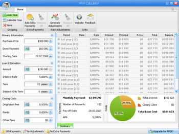 ARM Mortgage Calculator screenshot