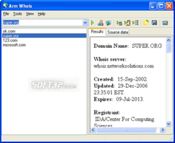 Arm Whois screenshot 2