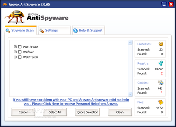 Arovax AntiSpyware screenshot 2