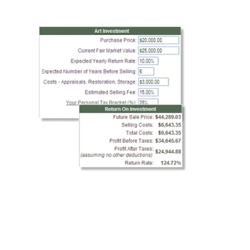 Art Investment Calculator screenshot 2