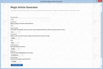 ArticleVisa Magic Article Generator screenshot