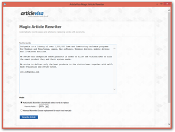 ArticleVisa Magic Article Rewriter screenshot