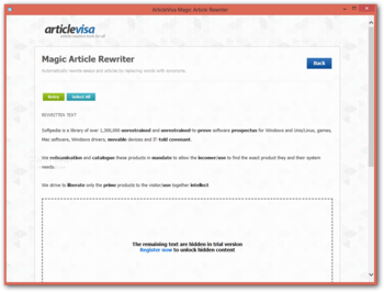 ArticleVisa Magic Article Rewriter screenshot 2