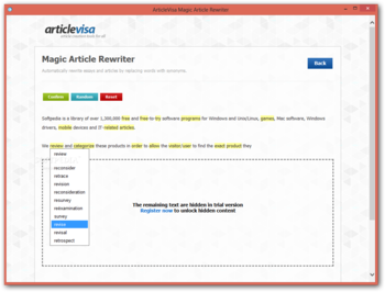 ArticleVisa Magic Article Rewriter screenshot 3