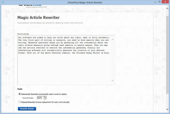 ArticleVisa Magic Article Rewriter screenshot