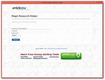 ArticleVisa Magic Research Helper screenshot