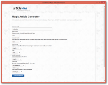 ArticleVisa ProWriter screenshot