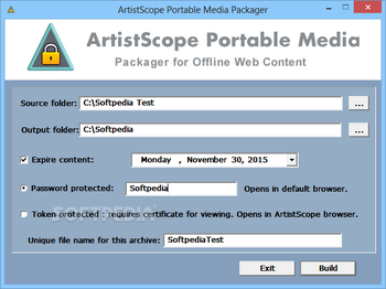 ArtistScope Portable Media Packager screenshot