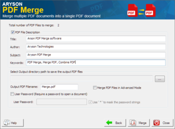Aryson PDF Merge screenshot