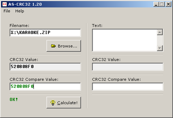 AS-CRC32 screenshot