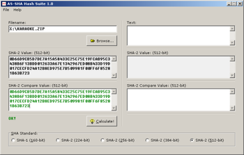 AS-SHA Hash Suite screenshot