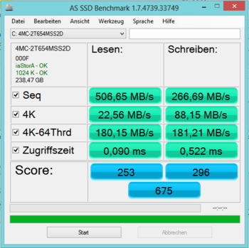 AS SSD Benchmark screenshot