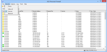 AS3 Personal Firewall screenshot 2