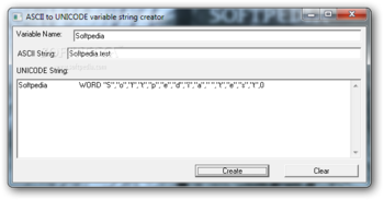 ASCII to UNICODE variable string creator screenshot