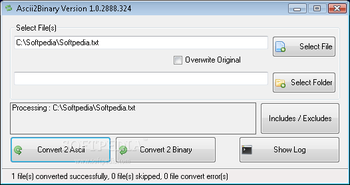 Ascii2Binary screenshot