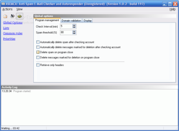 ASEMCA: Anti-Spam E-Mail Checker and Autoresponder screenshot 2