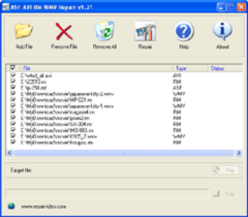 ASF-AVI-RM-WMV Repair screenshot