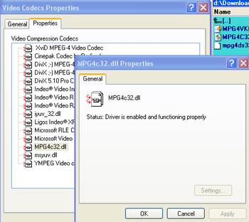 ASF Codec (MPEG-4 V1/2/3) screenshot