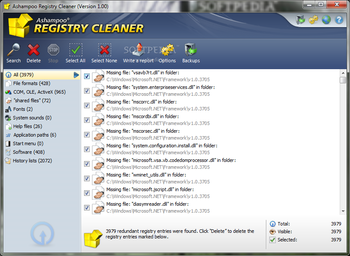 Ashampoo Registry Cleaner screenshot