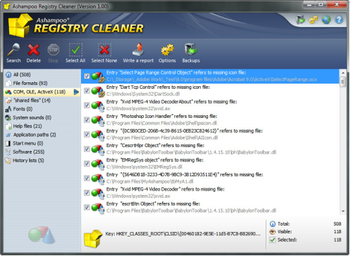 Ashampoo Registry Cleaner screenshot
