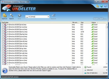 Ashampoo Undeleter screenshot
