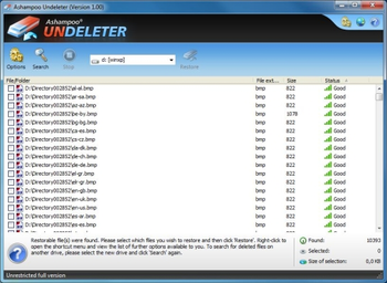 Ashampoo Undeleter screenshot