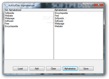 AshSofDev Alphabetizer screenshot
