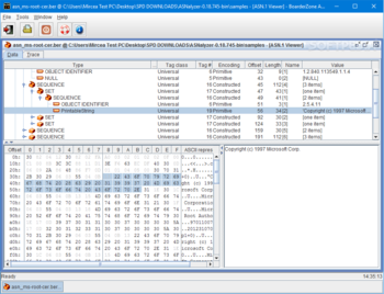 ASN.1 Analyzer screenshot