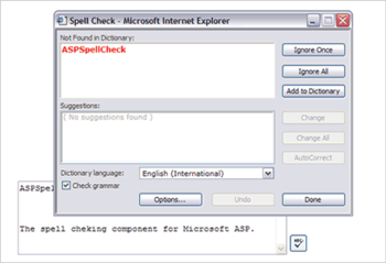 ASP Spell Check screenshot