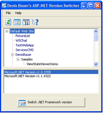 ASP.NET Version Switcher screenshot