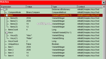 ASP/VBA/COM ActiveX Dictionary object screenshot 3