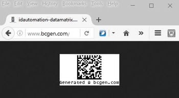 ASPX DataMatrix Barcode Generator Script screenshot
