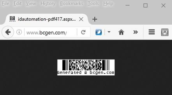ASPX PDF417 Barcode Generator Script screenshot