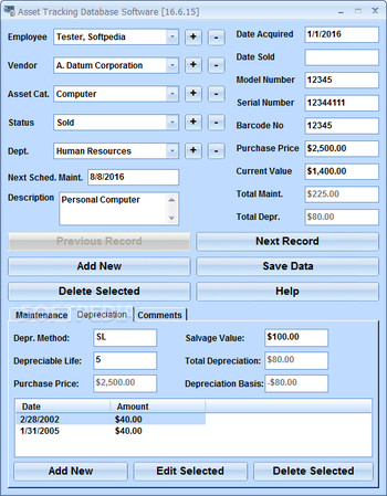 Asset Tracking Database Software screenshot 2