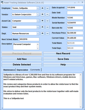 Asset Tracking Database Software screenshot 3