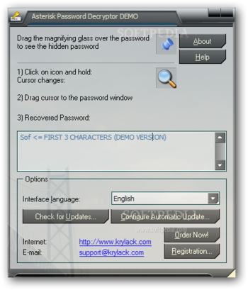 Asterisk Password Decryptor screenshot