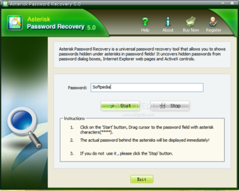 Asterisk Password Recovery screenshot