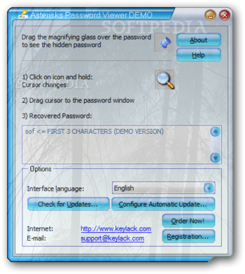 Asterisks Password Viewer screenshot