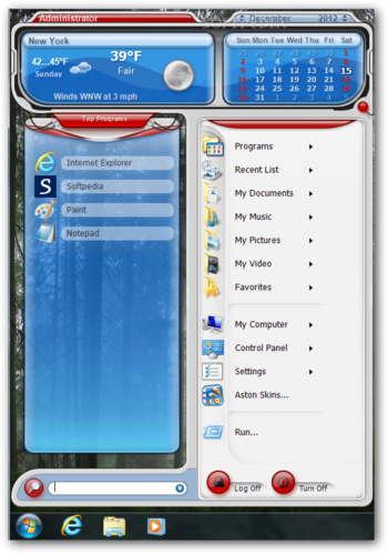 Aston2 Menu screenshot