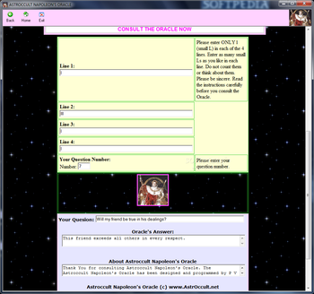 Astroccult Napoleon's Oracle screenshot
