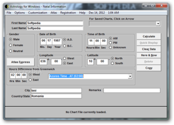 Astrology for Windows screenshot
