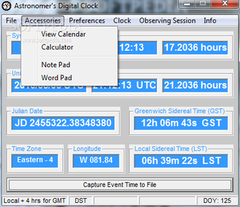 Astronomer's Digital Clock screenshot 2