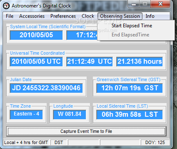 Astronomer's Digital Clock screenshot 5