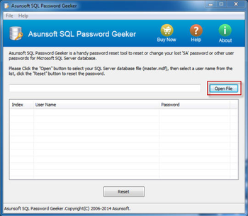 Asunsoft SQL Password Geeker screenshot