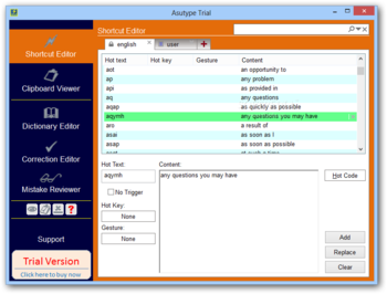 Asutype screenshot