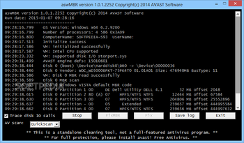 aswMBR screenshot