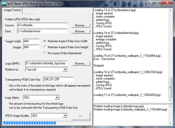 at32 Batch JPEG Branding Resizer screenshot