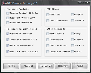 AT4RE Password Recovery screenshot 2